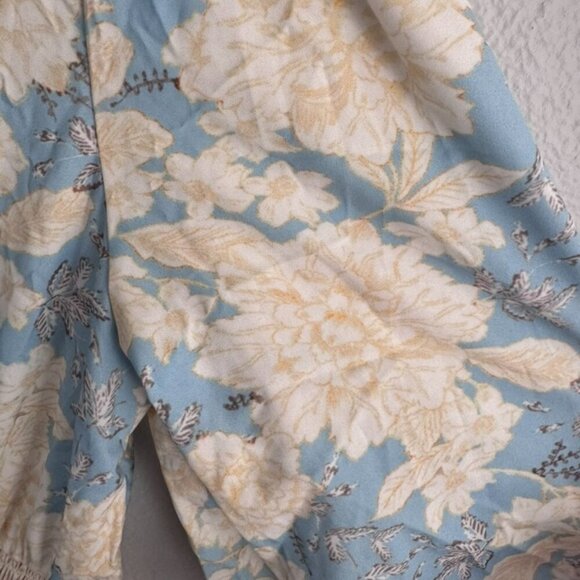 Like NEW Aly Daly blue and cream spring Floral Midi Dress, Large - Picture 12 of 14